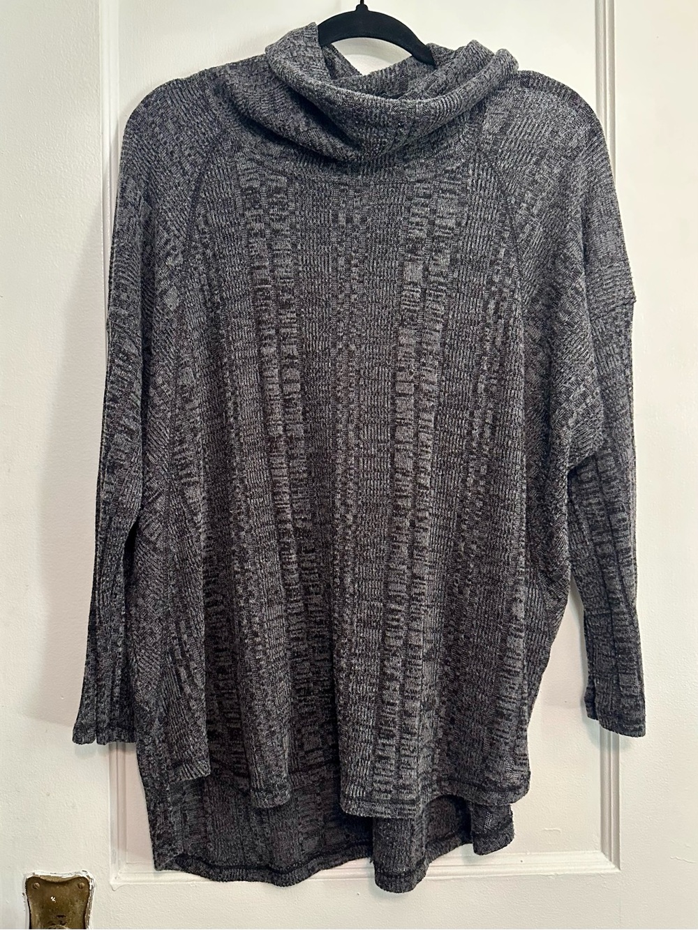 French Laundry Lightweight Charcoal Cowl Neck Sweater (2X)